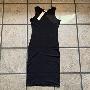 Yelete Black Sleeveless Midi Tank Dress